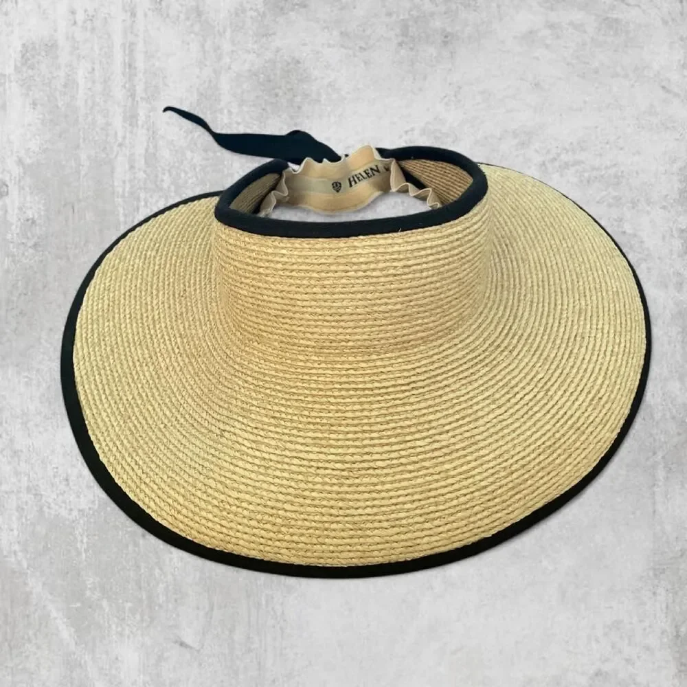 Helen Kaminski Mita Raffia Straw Visor Hat Luxury Summer